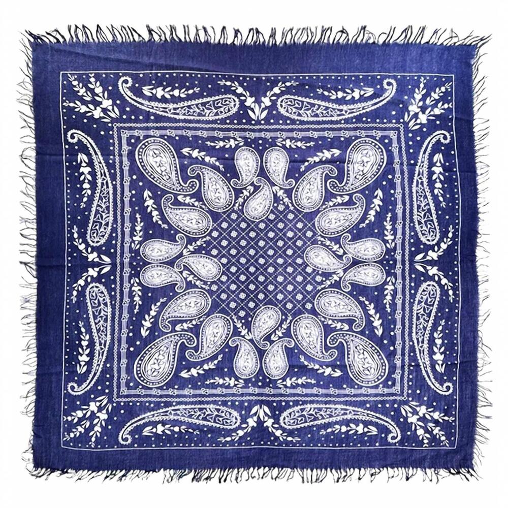NEW BLUE PACIFIC FASHION cashmere wool paisley scarf in indigo